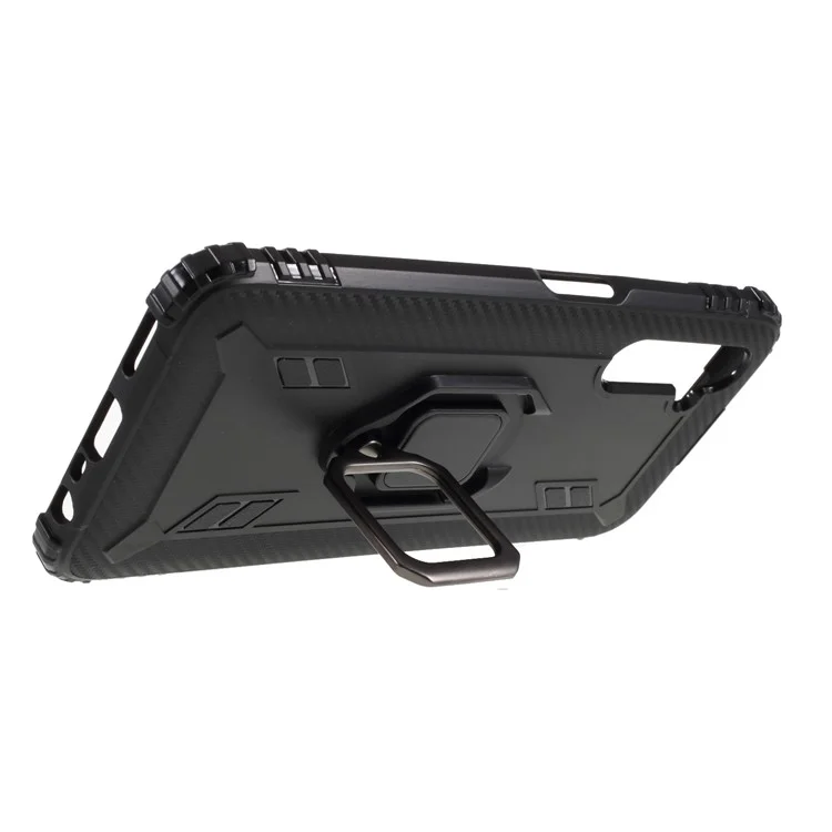 Ringue de Doigt Kickstand TPU Cover Shell de Protection du Téléphone Mobile Pour le Royaume 6 - le Noir