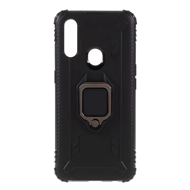 Rogue de Doigt Kickstand TPU Case de Protection Pour Oppo A31 (2020) / a8 - le Noir