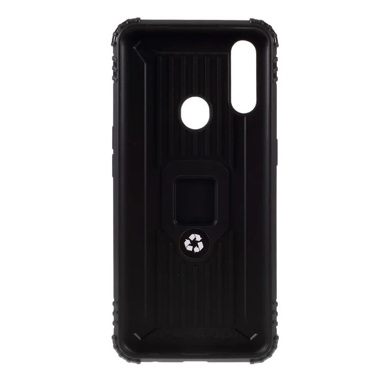 Rogue de Doigt Kickstand TPU Case de Protection Pour Oppo A31 (2020) / a8 - le Noir