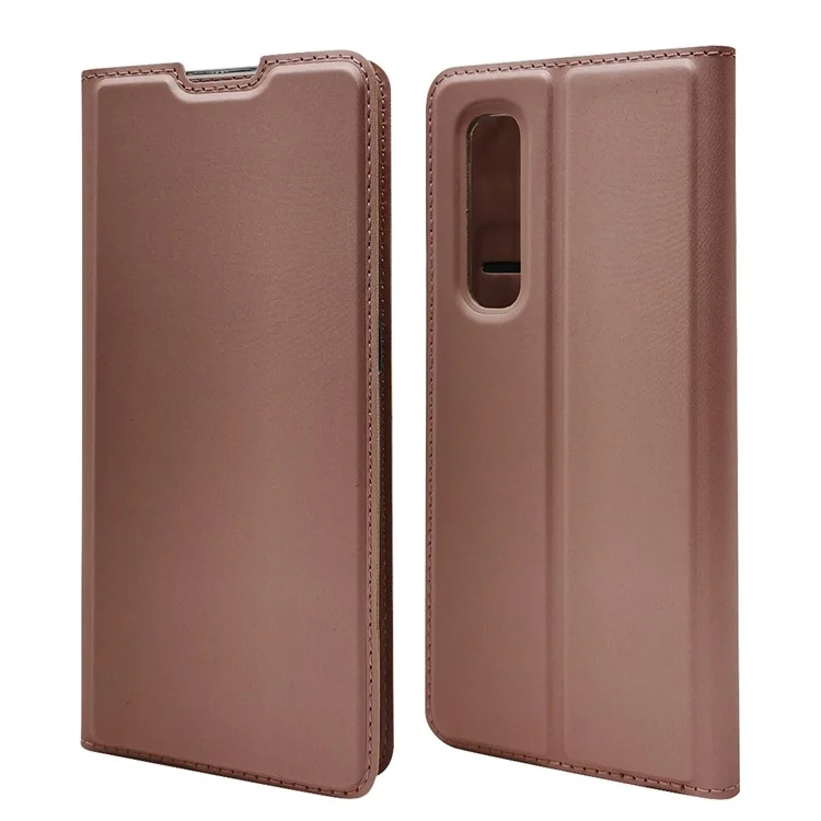 Magnetischer Adsorption Stand Lederkartenhalter Hülle Für Oppo Find X2 Pro - Roségold