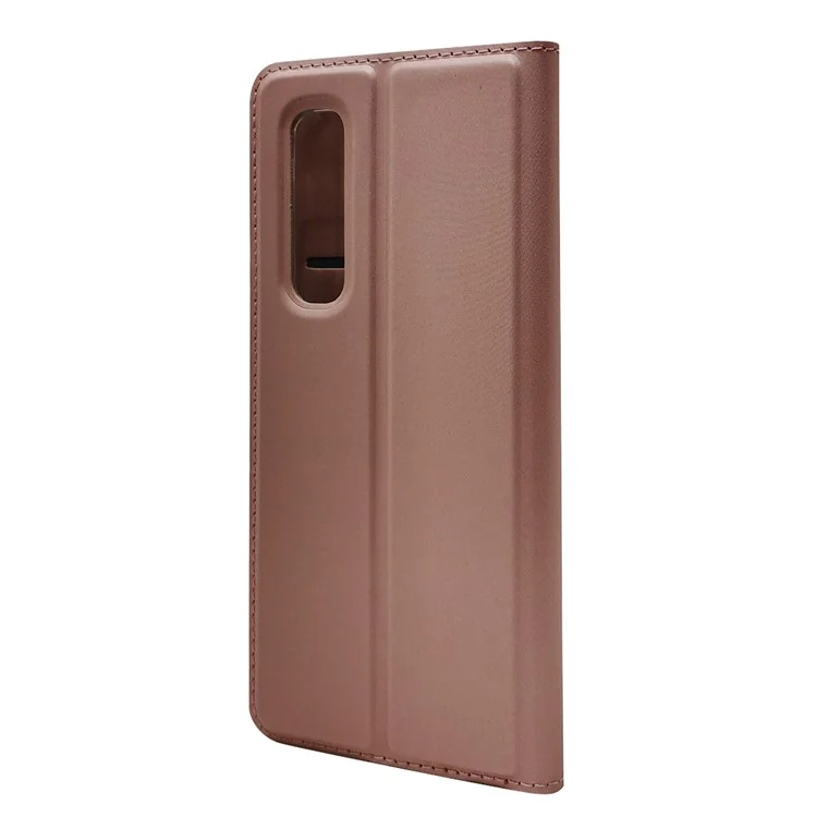 Magnetischer Adsorption Stand Lederkartenhalter Hülle Für Oppo Find X2 Pro - Roségold