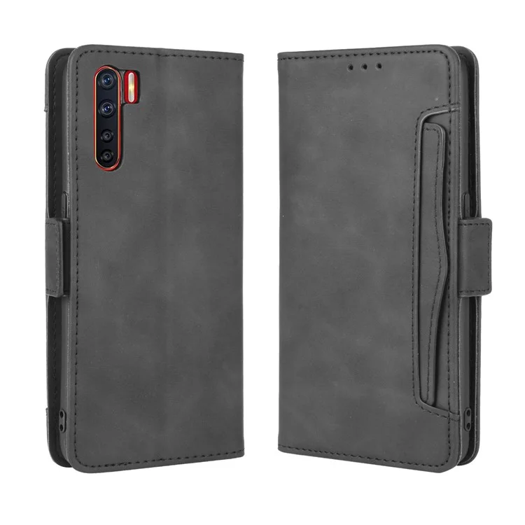 Multiple Card Slots Wallet Leather Protective Cover for OPPO A91 / OPPO F15 / OPPO Reno3 (Southeast Asian Version) - Black