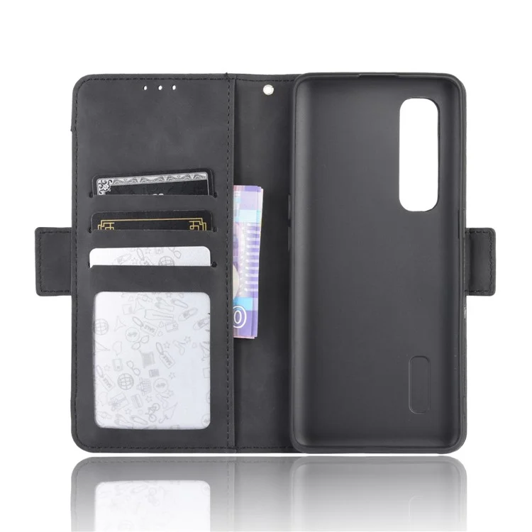 Wallet Stand Flip Leather Phone Cover for Oppo Find X2 Pro - Black