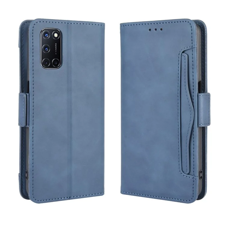 Wallet Stand Flip Leather Protective Case for OPPO A52/A72/A92 - Blue