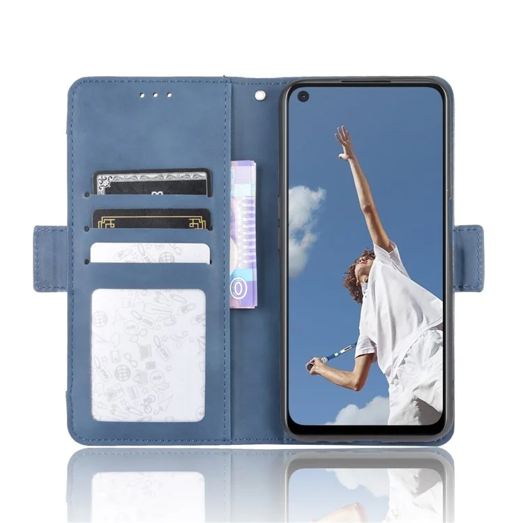 Wallet Stand Flip Leather Protective Case for OPPO A52/A72/A92 - Blue