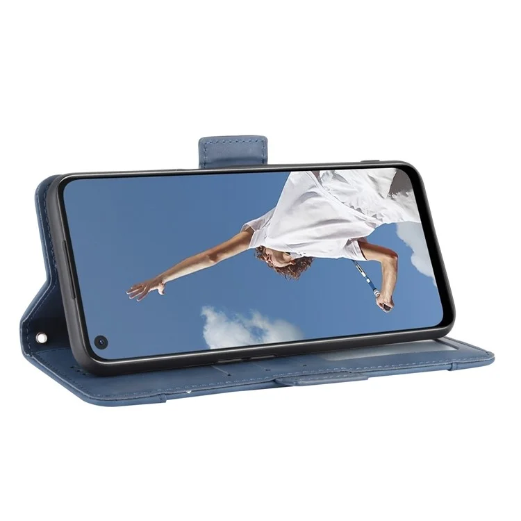 Wallet Stand Flip Leather Protective Case for OPPO A52/A72/A92 - Blue