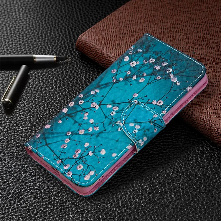 Pattern Printing Skin Magnetic Leather with Wallet Case for Oppo Find X2 Neo - Tree with Flowers