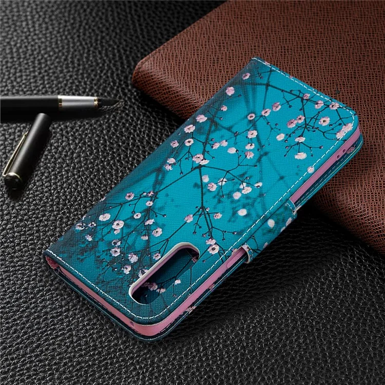 Pattern Printing Skin Magnetic Leather with Wallet Case for Oppo Find X2 Neo - Tree with Flowers