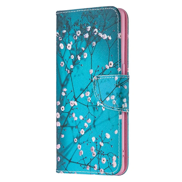 Pattern Printing Skin Magnetic Leather with Wallet Case for Oppo Find X2 Neo - Tree with Flowers
