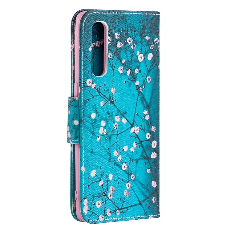 Pattern Printing Skin Magnetic Leather with Wallet Case for Oppo Find X2 Neo - Tree with Flowers