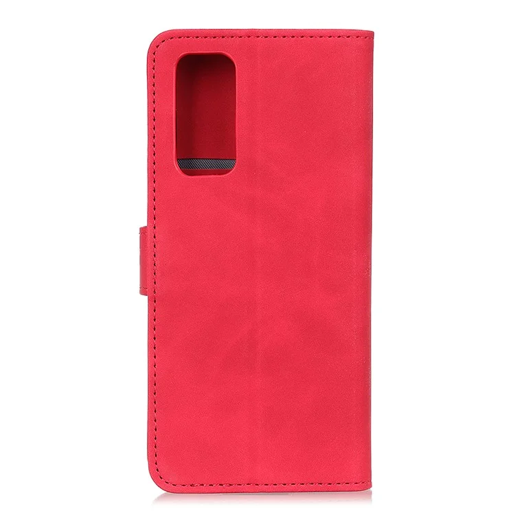 KHAZNEH Retro Style Leather Protective Case Phone Shell per vivo Y20 - Rosso