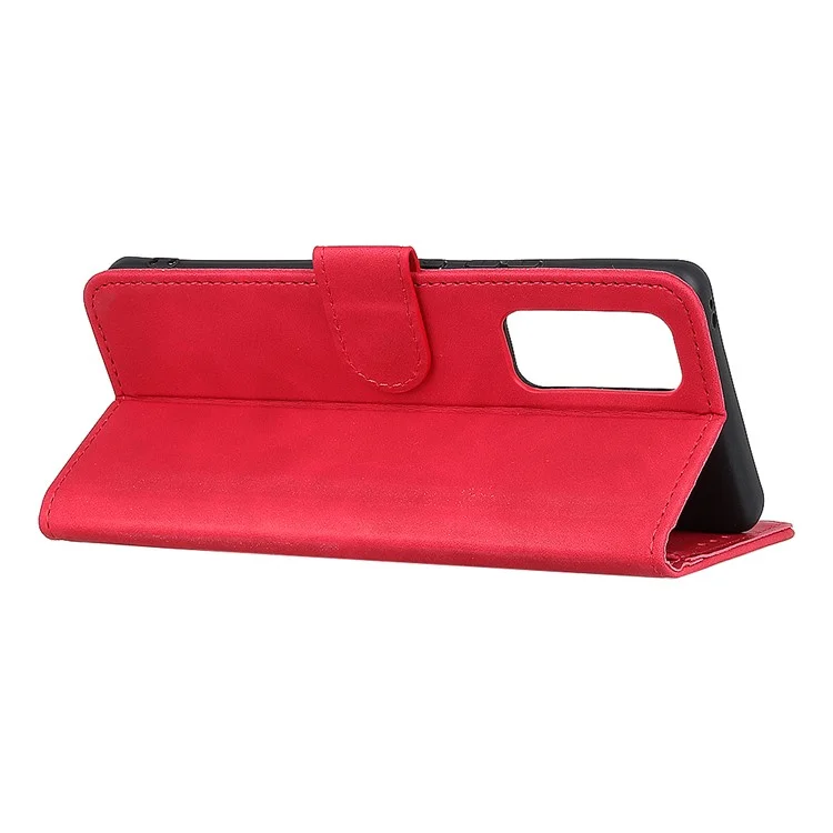 KHAZNEH Retro Style Leather Protective Case Phone Shell per vivo Y20 - Rosso