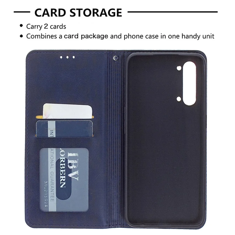 Geometric Pattern Leather Stand Case Card Holder Shell for Oppo Find X2 Lite - Blue