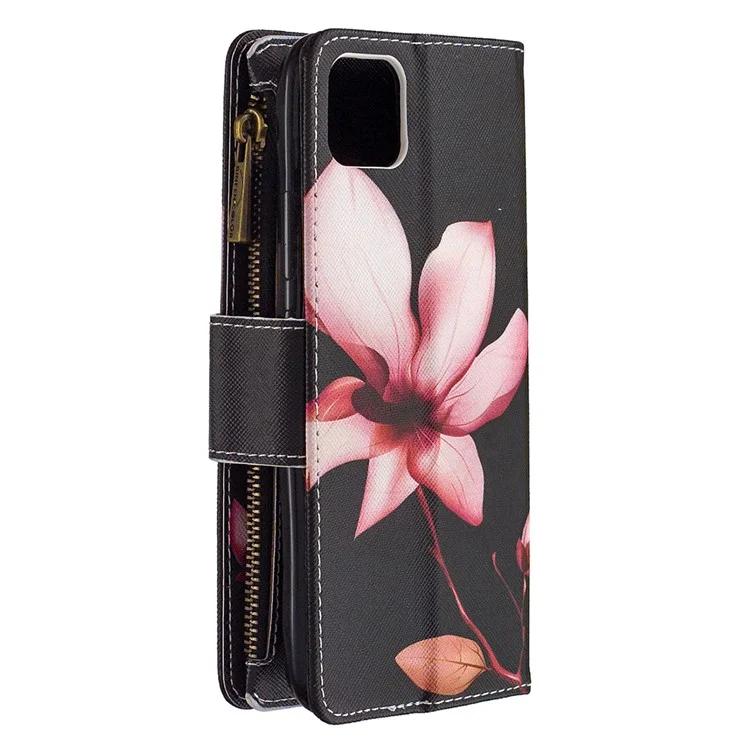 BF03 Pattern Printing Zipper Wallet Leather Phone Case per Realme C11 - Fiore