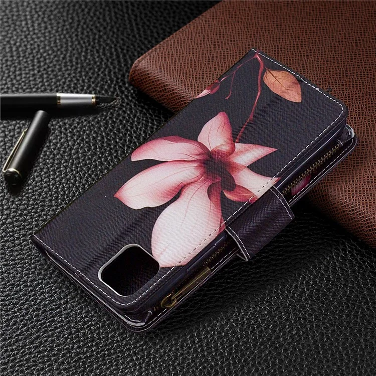 BF03 Pattern Printing Zipper Wallet Leather Phone Case per Realme C11 - Fiore