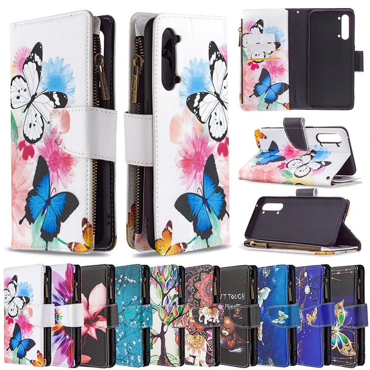 BF03 Pattern Printing Zipper Wallet Leather Phone Case for Oppo Find X2 Lite - Elephant