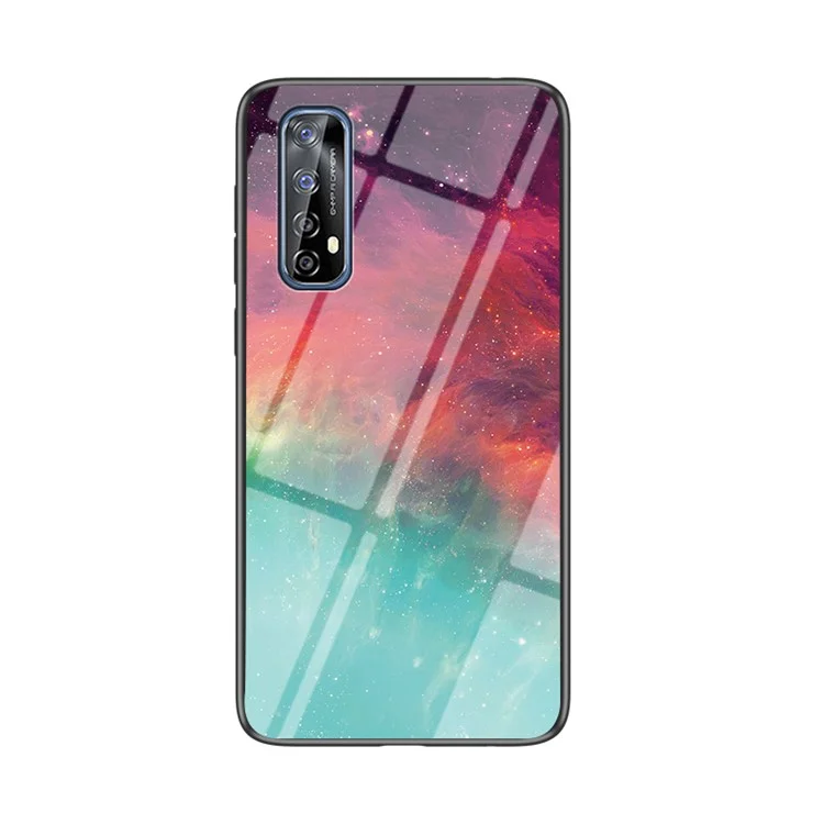 Starry Sky Muster Temperiertes Glas + PC + TPU Hybridabdeckung Für Realme 7 (global) - Farbhimmel