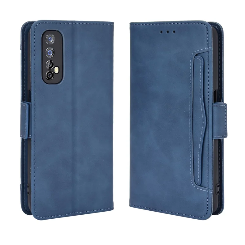 Wallet Stand Leather Case with Multiple Card Slots for Realme 7 / Realme Narzo 20 Pro - Blue