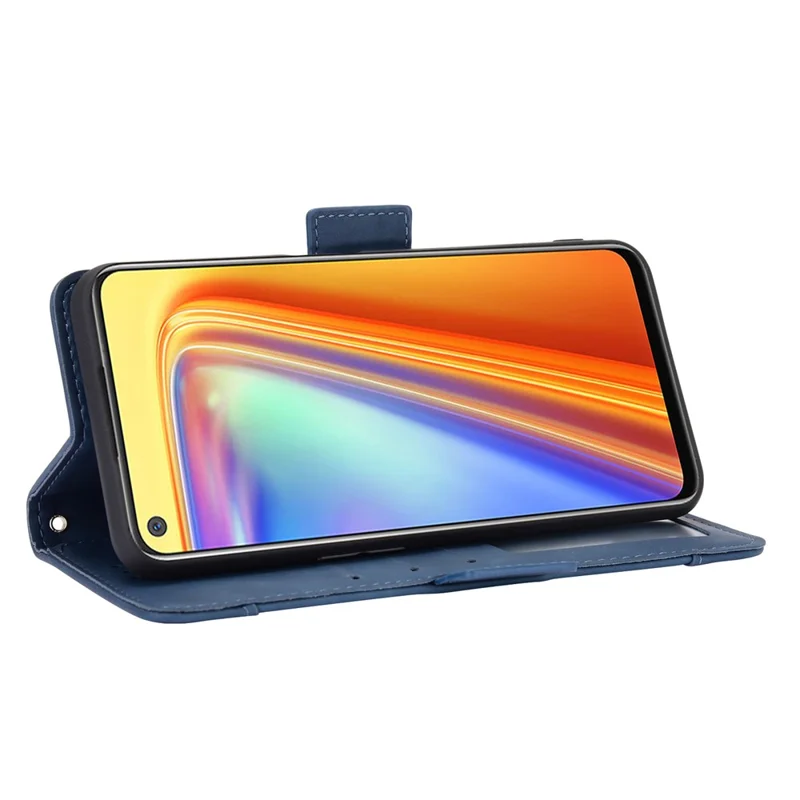 Wallet Stand Leather Case with Multiple Card Slots for Realme 7 / Realme Narzo 20 Pro - Blue