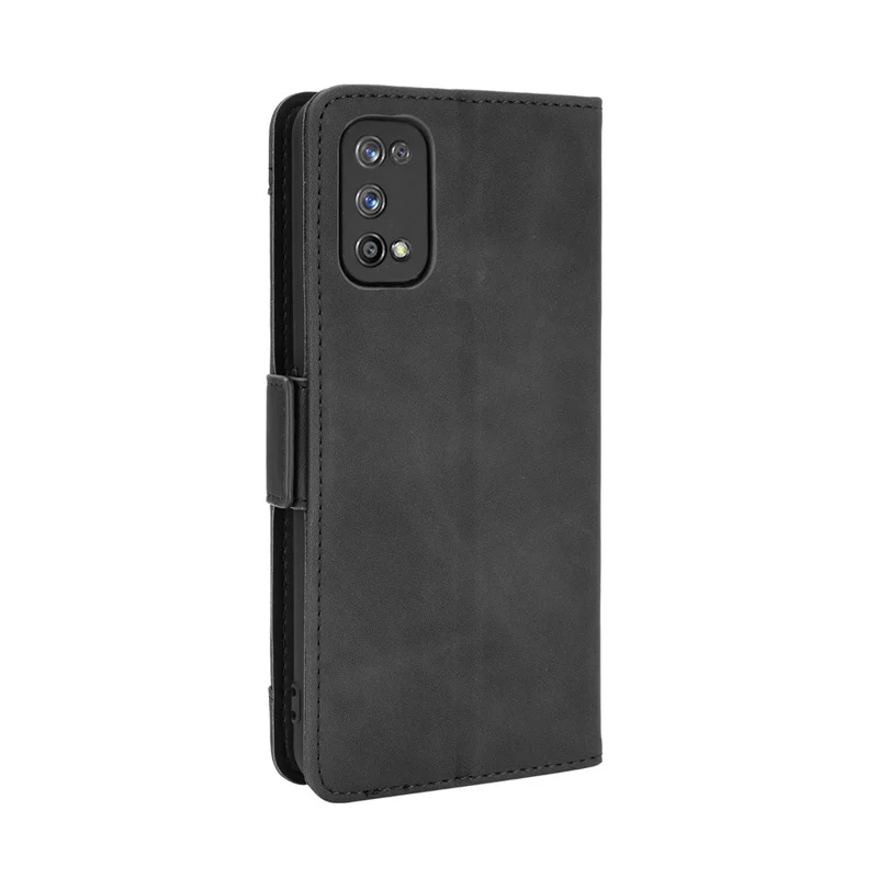 Protective Leather Case with Multiple Card Slots Phone Cover for Realme 7 Pro - Black