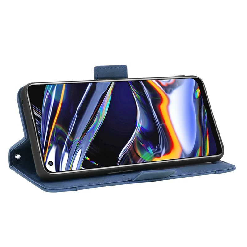 Étui de protection en cuir avec plusieurs fentes pour cartes Housse de téléphone pour Realme 7 Pro - Bleu