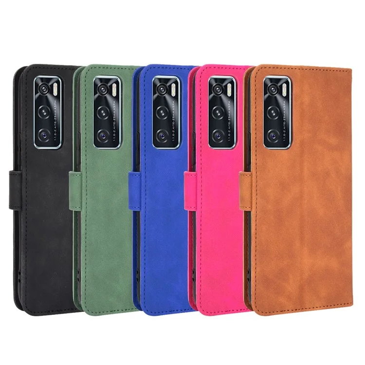 Carteira de Couro PU com Pulseira para Vivo V20 SE/Y70 2020 - Preto