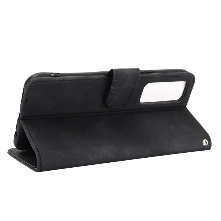 Carteira de Couro PU com Pulseira para Vivo V20 SE/Y70 2020 - Preto