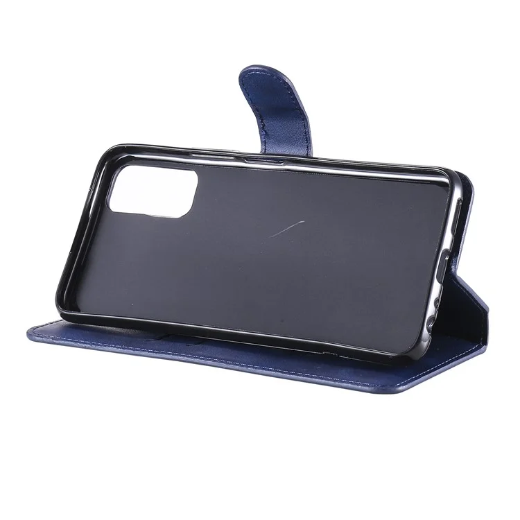 Stile Classico TPU Edge + PU Custodia Per Telefono a Flip in Pelle Con Portafoglio + Supporto Per Vivo Y20s/ Y20/ Y20i/ Y11s/ Iqoo U1x/ Y30 (cina) - Blu