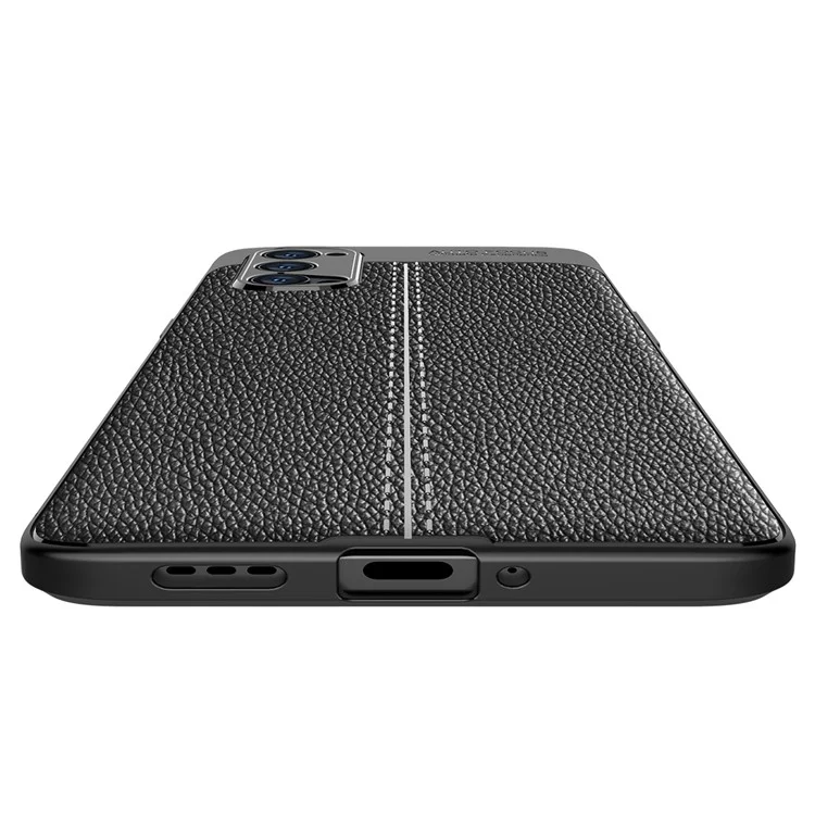 Litchi Grain Flexible TPU Mobile Phone Case for Oppo Reno4 Pro 5G - Negro