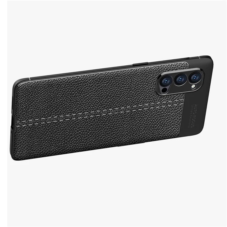Litchi Grain Flexible TPU Mobile Phone Case for Oppo Reno4 Pro 5G - Negro