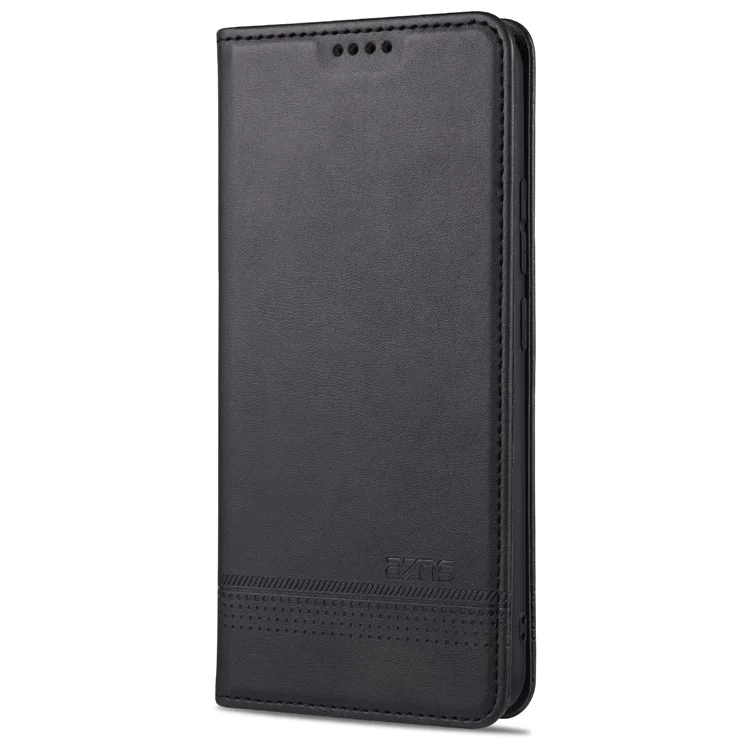 AZNS Automatic Absorbed TPU + PU Leather Mobile Phone Cover with Wallet and Stand for Vivo Y3s/Y17 - Black