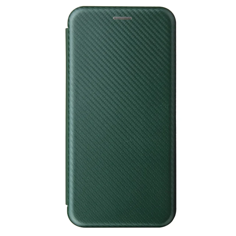 Carbon Fiber Texture Auto-absorbed Leather Protector for OPPO A15 Stand Shell - Green
