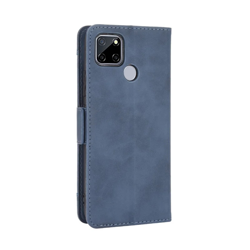 Multiple Card Slots Protective Cover for OPPO A15 Stand Leather Case - Blue
