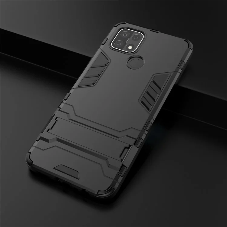 PC + TPU Hybrid Cover con custodia con supporto 2-in-1 per OPPO A15 - Nero