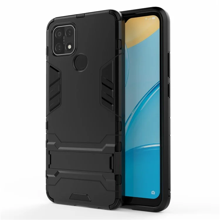 PC + TPU Hybrid Cover con custodia con supporto 2-in-1 per OPPO A15 - Nero