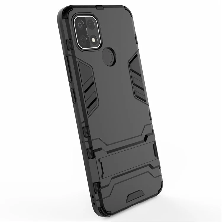 PC + TPU Hybrid Cover con custodia con supporto 2-in-1 per OPPO A15 - Nero