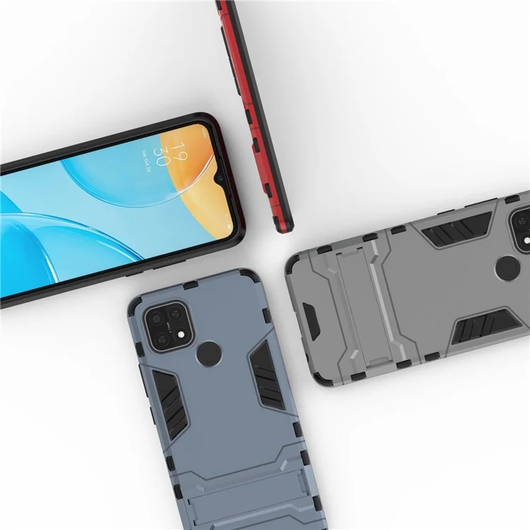 PC + TPU Hybrid Cover con custodia con supporto 2-in-1 per OPPO A15 - Nero