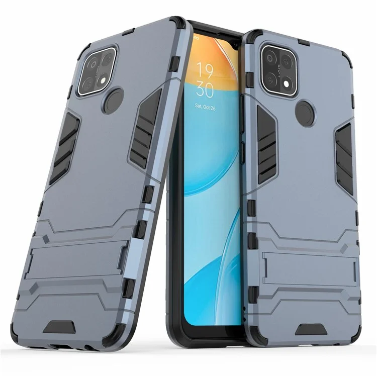 PC + TPU Hybrid Cover with 2-in-1 Kickstand Case for OPPO A15  - Blue