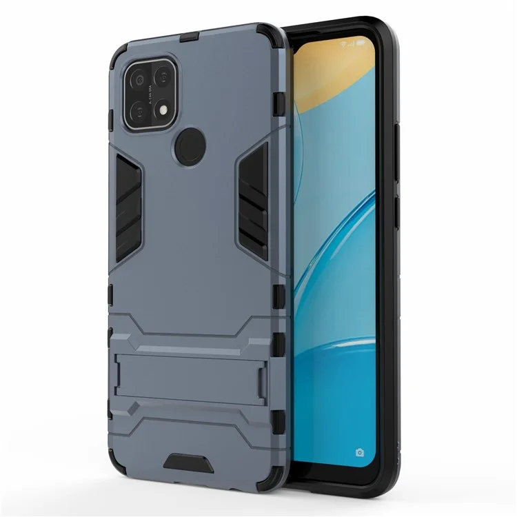 PC + TPU Hybrid Cover with 2-in-1 Kickstand Case for OPPO A15  - Blue