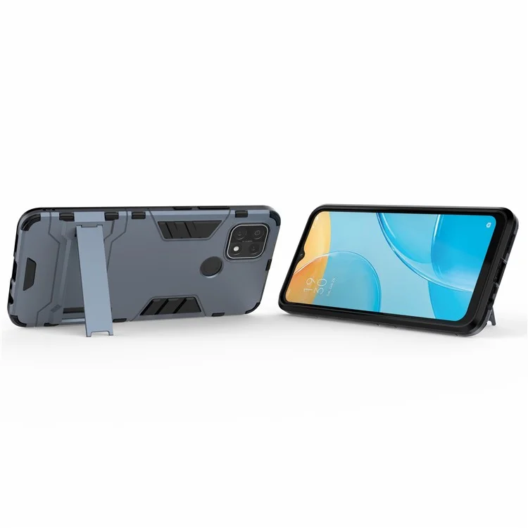 PC + TPU Hybrid Cover with 2-in-1 Kickstand Case for OPPO A15  - Blue
