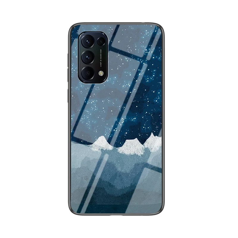 Glass + PC + TPU Hybrid Case with Starry Sky Pattern for Oppo Reno5 5G - Starry Sky