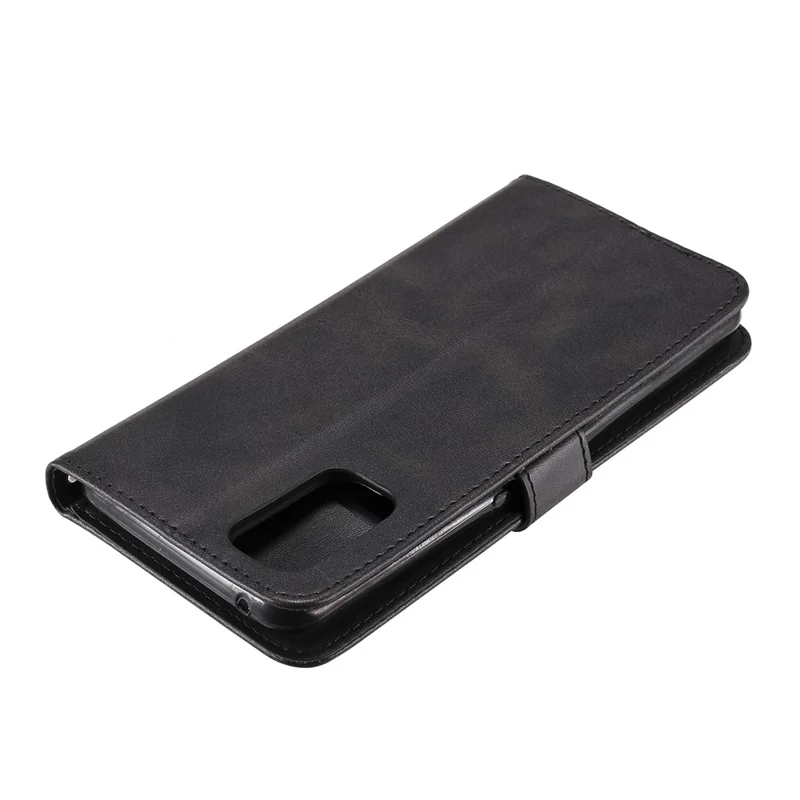 Zipper Pocket Leather Wallet Stand Case for Realme 7 Pro - Black