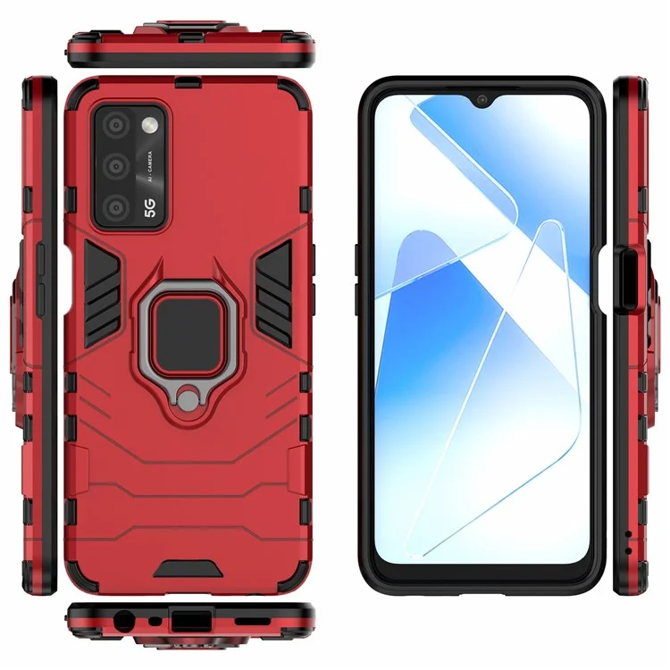 Cooler Guard PC + TPU Hybrid Handyhülle mit Ständer für Oppo A55 5G / A16 - Rot