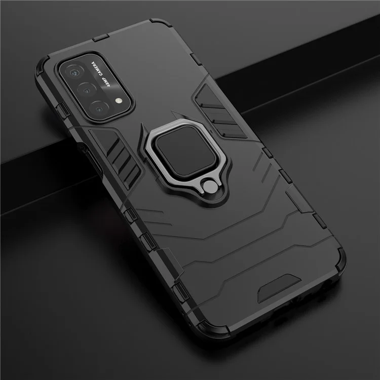 Гибридный чехол для телефона Cool Guard PC + TPU с подставкой для Oppo A93 5G - черный