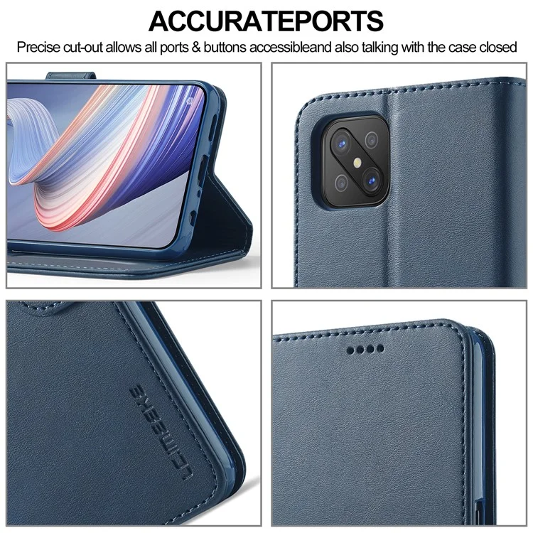 Lc. Impeeke Strong Auto-absorbé Style Business Housse De Téléphone Coquille Pour OPPO RENO4 Z 5G / OPPO A92S - Bleu