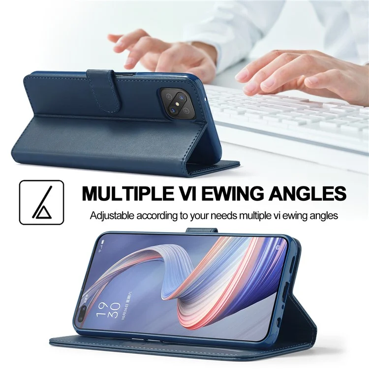 Lc. Impeeke Strong Auto-absorbé Style Business Housse De Téléphone Coquille Pour OPPO RENO4 Z 5G / OPPO A92S - Bleu