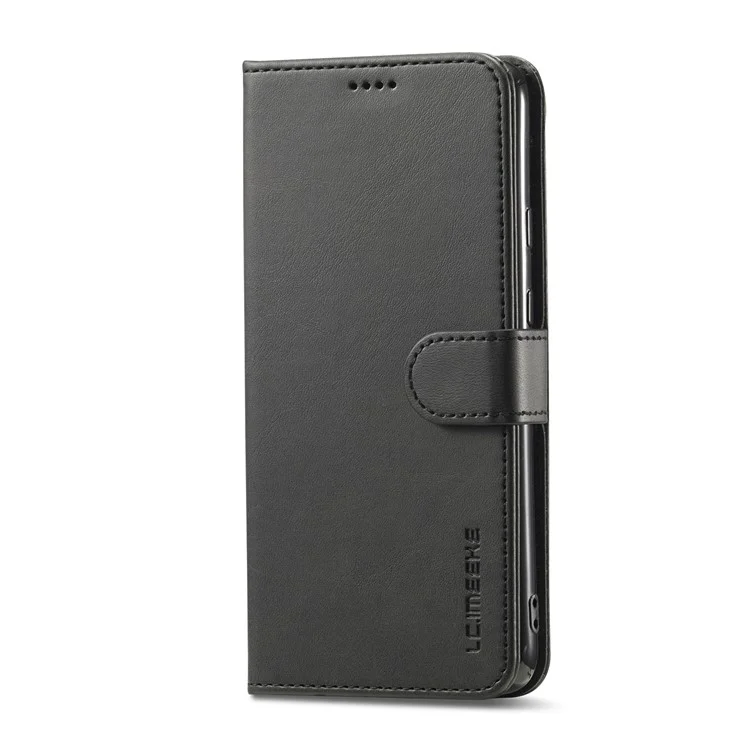 LC.IMEEKE Wallet Stand Leather Shell Phone Cover Case for OPPO A15 / A15s - Black