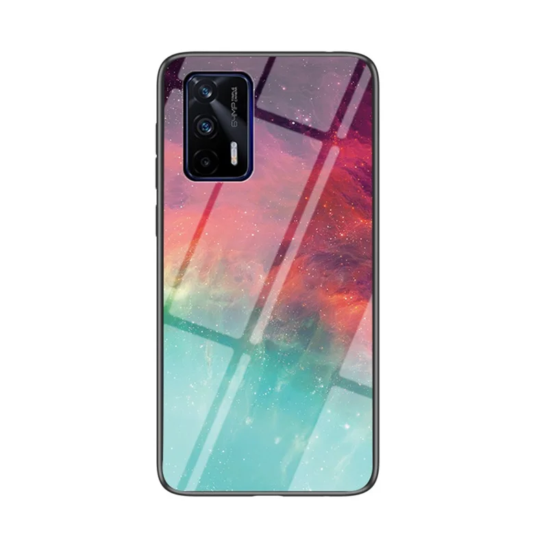 Starry Sky Pattern Tempered Glass Anti-Scratch Hybrid Cell Phone Case for Realme GT 5G - Color Sky