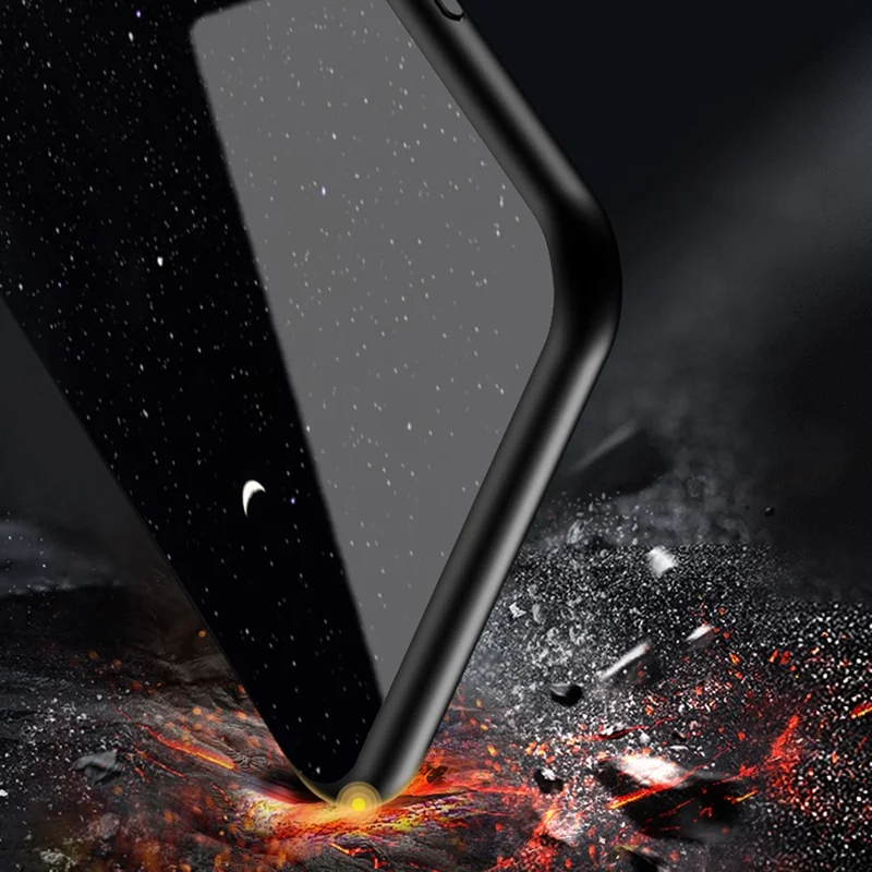 Starry Sky Pattern Tempered Glass Anti-Scratch Hybrid Cell Phone Case for Realme GT 5G - Black Starry