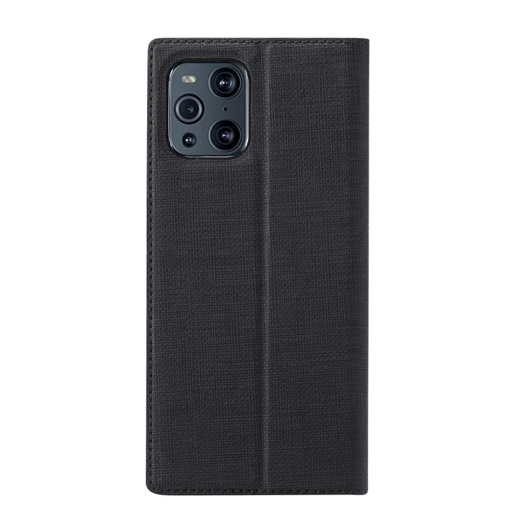 Vili DMX Serie Soptor de Tarjeta Diseño Case de Cobertura Del Teléfono de Cuero Para Oppo Find X3 Pro - Negro